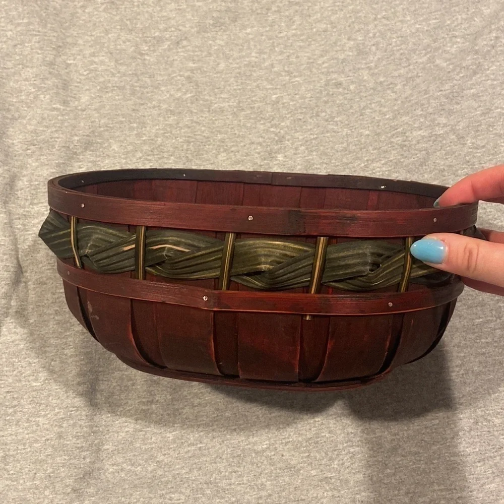Dark Stained Oval Basket